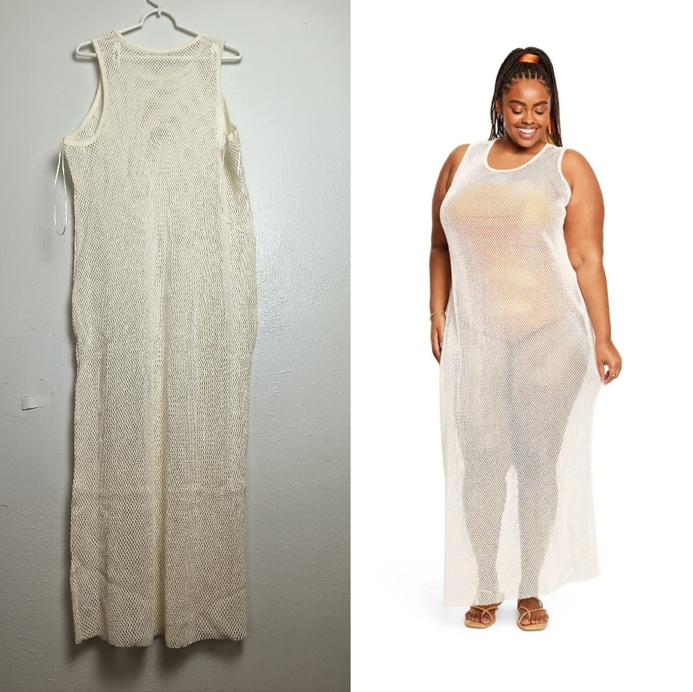 FeNoel Target 🎯 Crochet Cover Up Maxi Dress Tan 2X